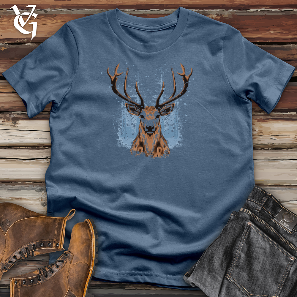 Viking Goods Frosty Antler Cascade Cotton Tee Steel Blue / L