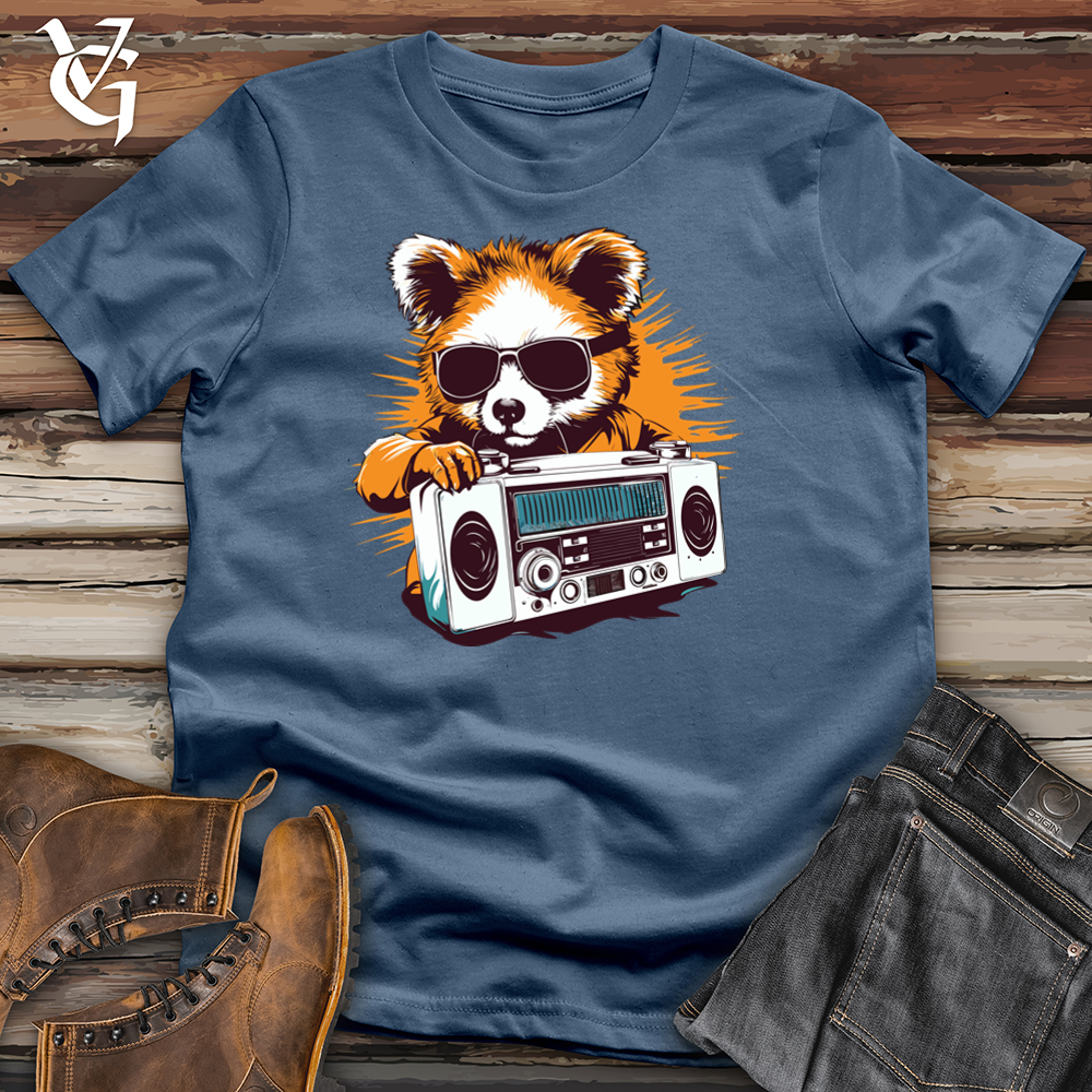 Viking Goods Funky Groove Panda Cotton Tee Steel Blue / L