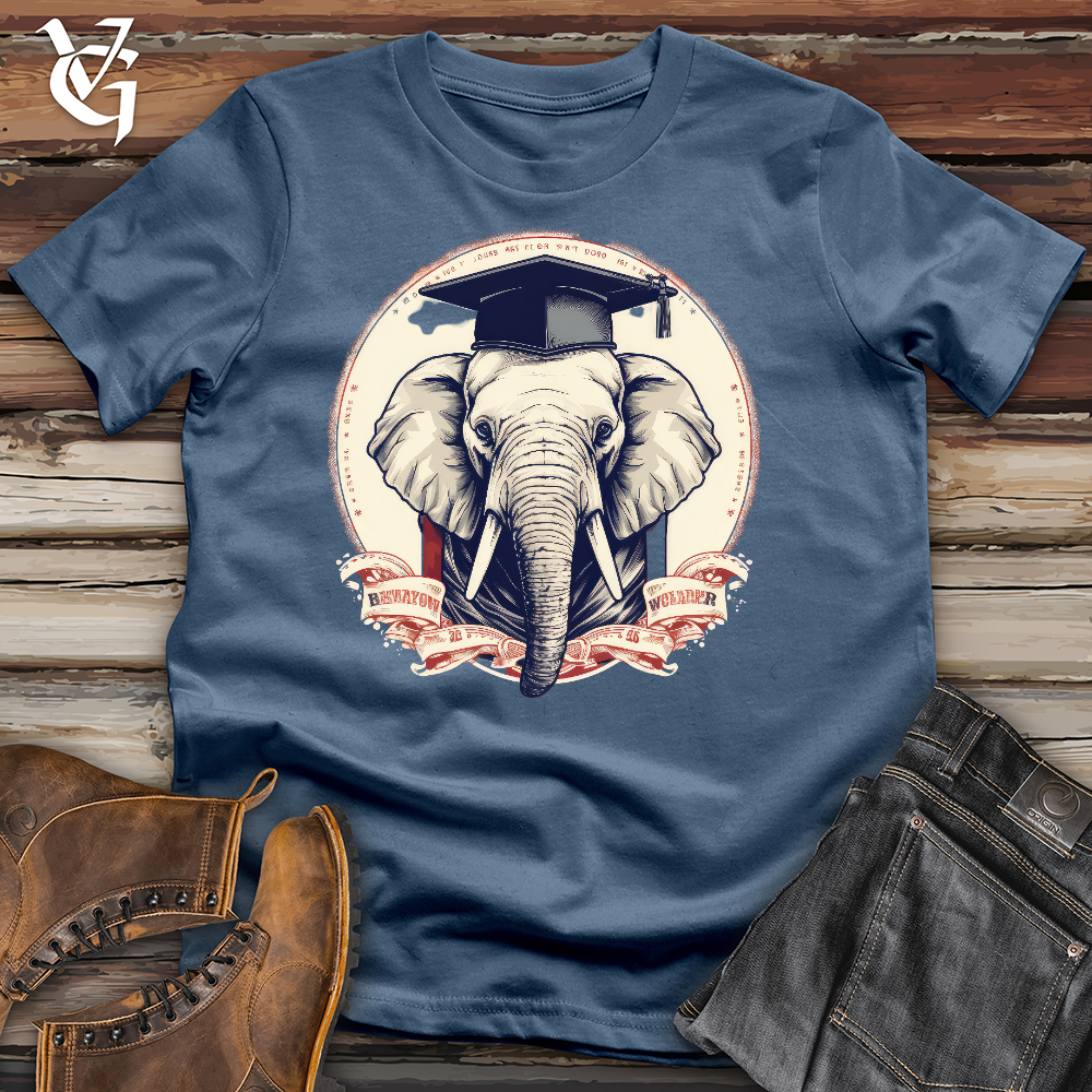 Viking Goods Graduating Elephant Cotton Tee Steel Blue / L
