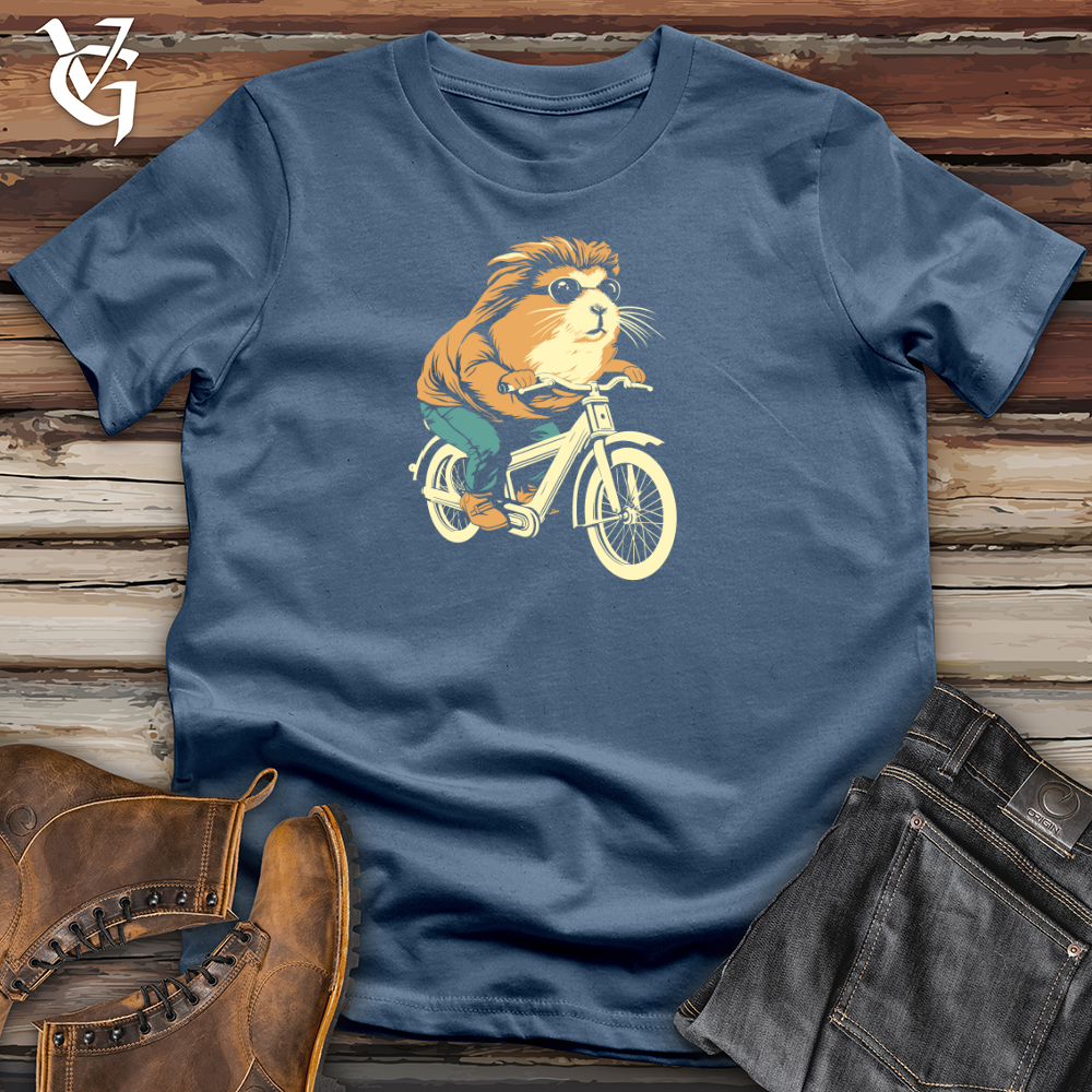 Viking Goods Guinea Pig Furry Cyclist Joyride Cotton Tee Steel Blue / L