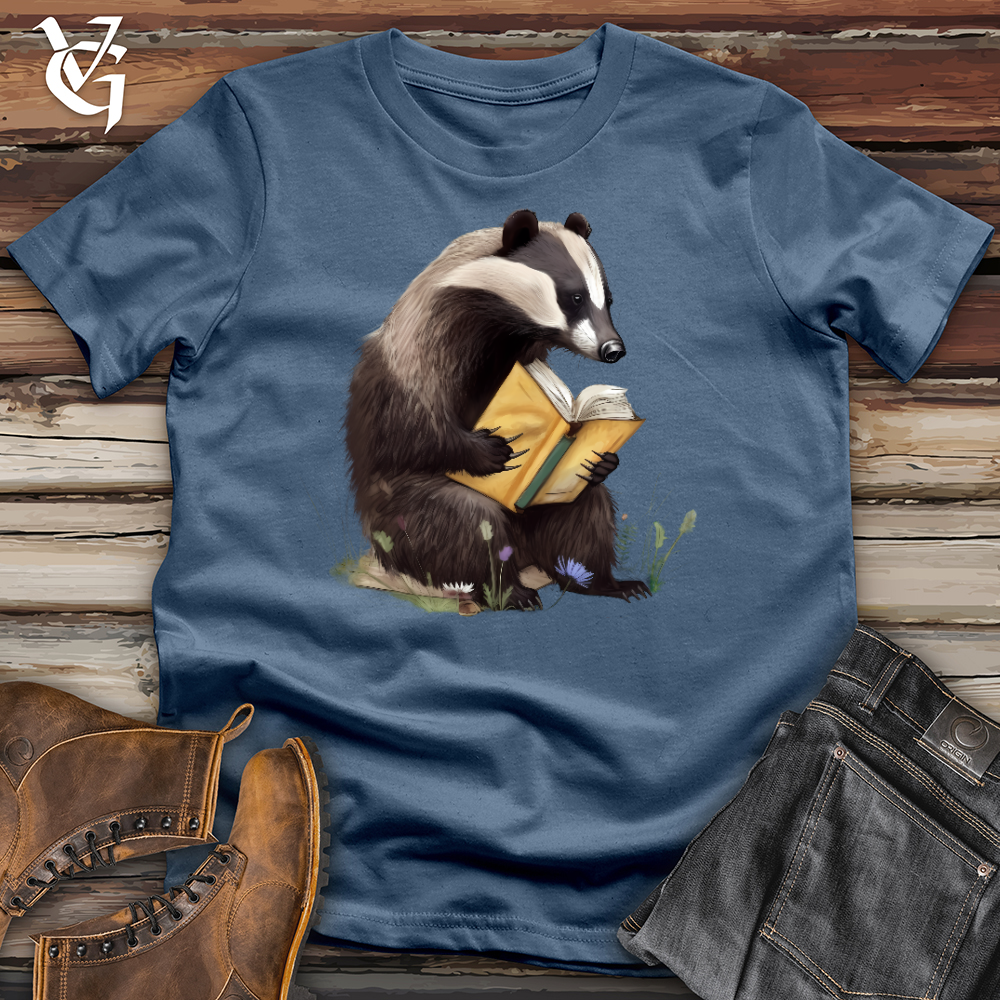 Viking Goods Honey Badger Professor Cotton Tee Steel Blue / L