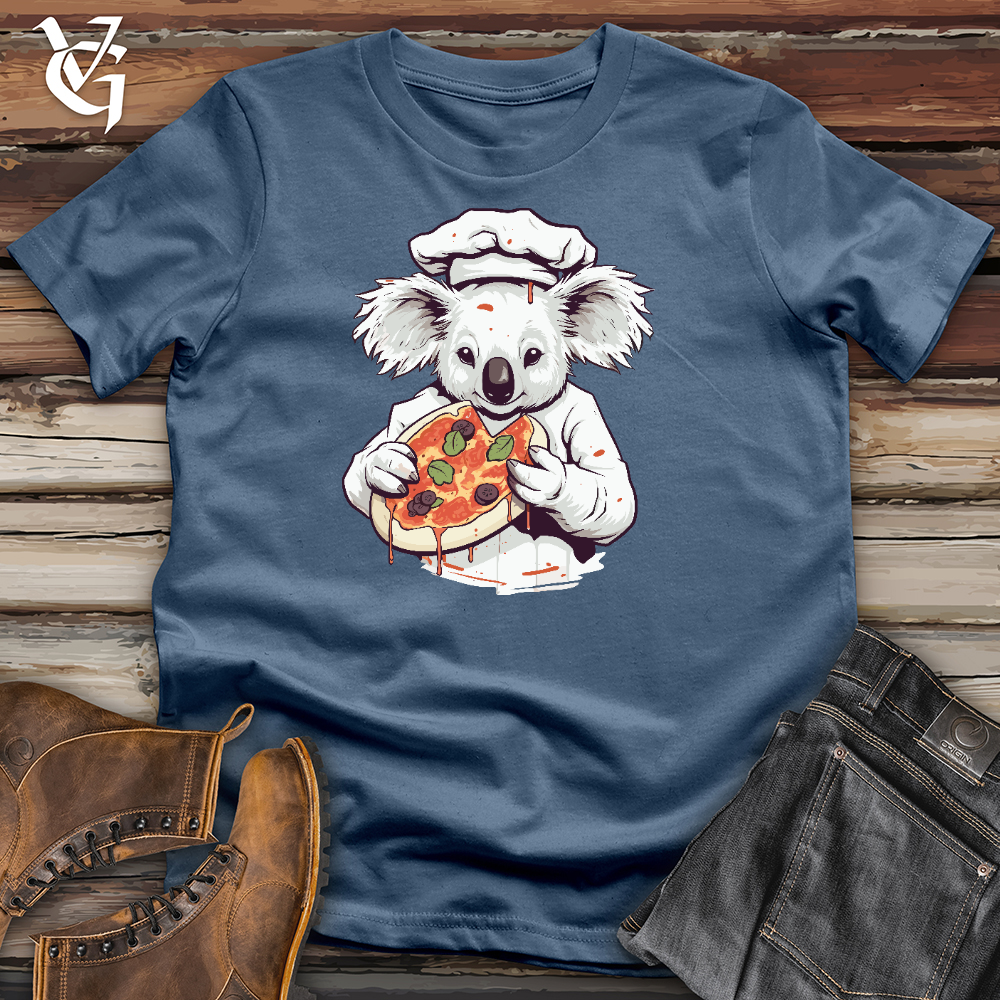 Viking Goods Koala Pizza Chef Cotton Tee Steel Blue / L