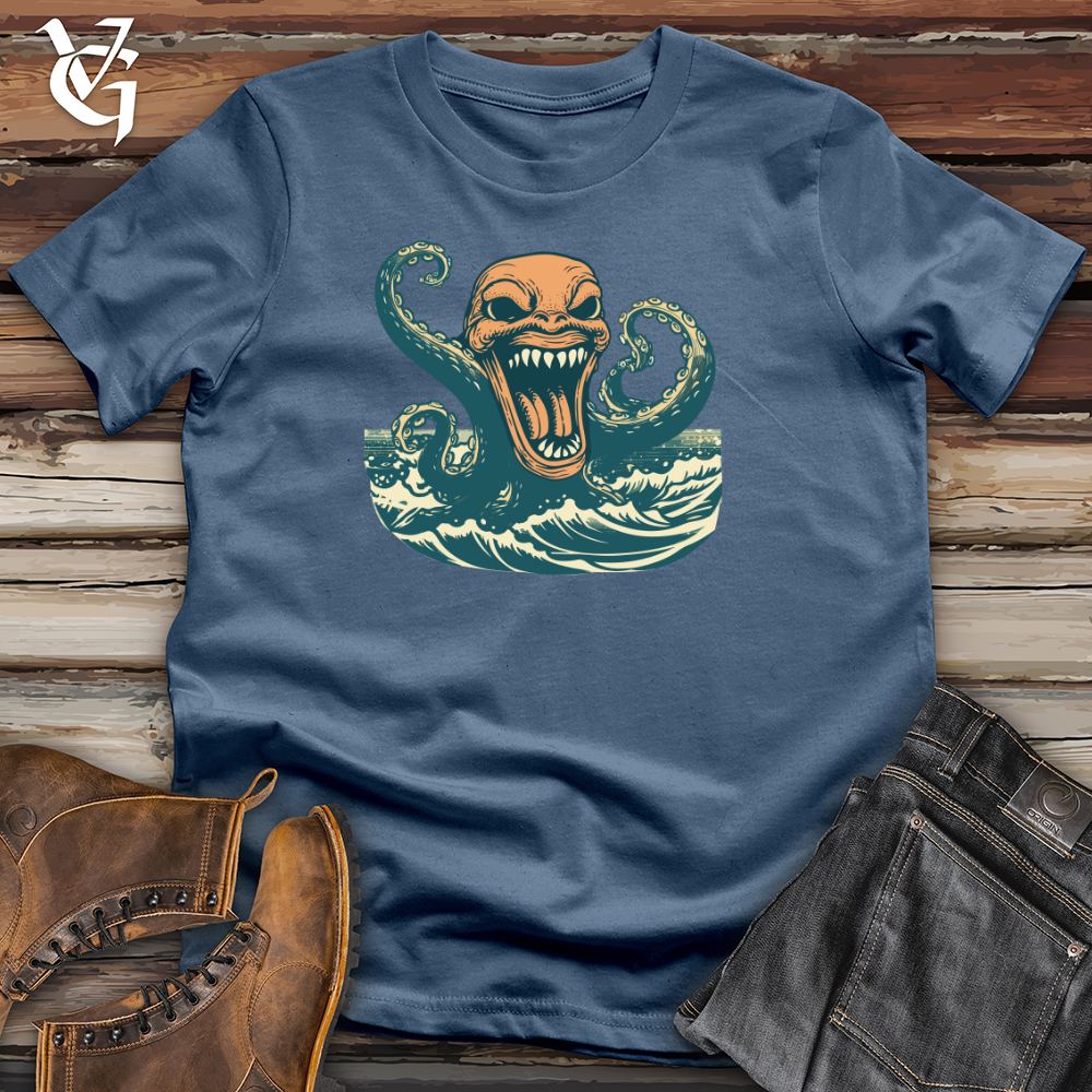 Viking Goods Kraken Cyclist Cotton Tee Steel Blue / L