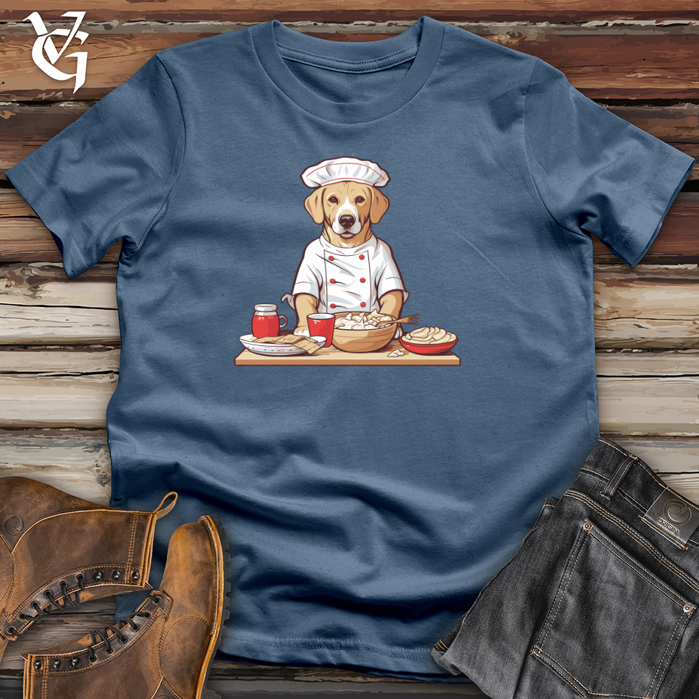 Viking Goods Labrador Gourmet Chef Cotton Tee Steel Blue / L