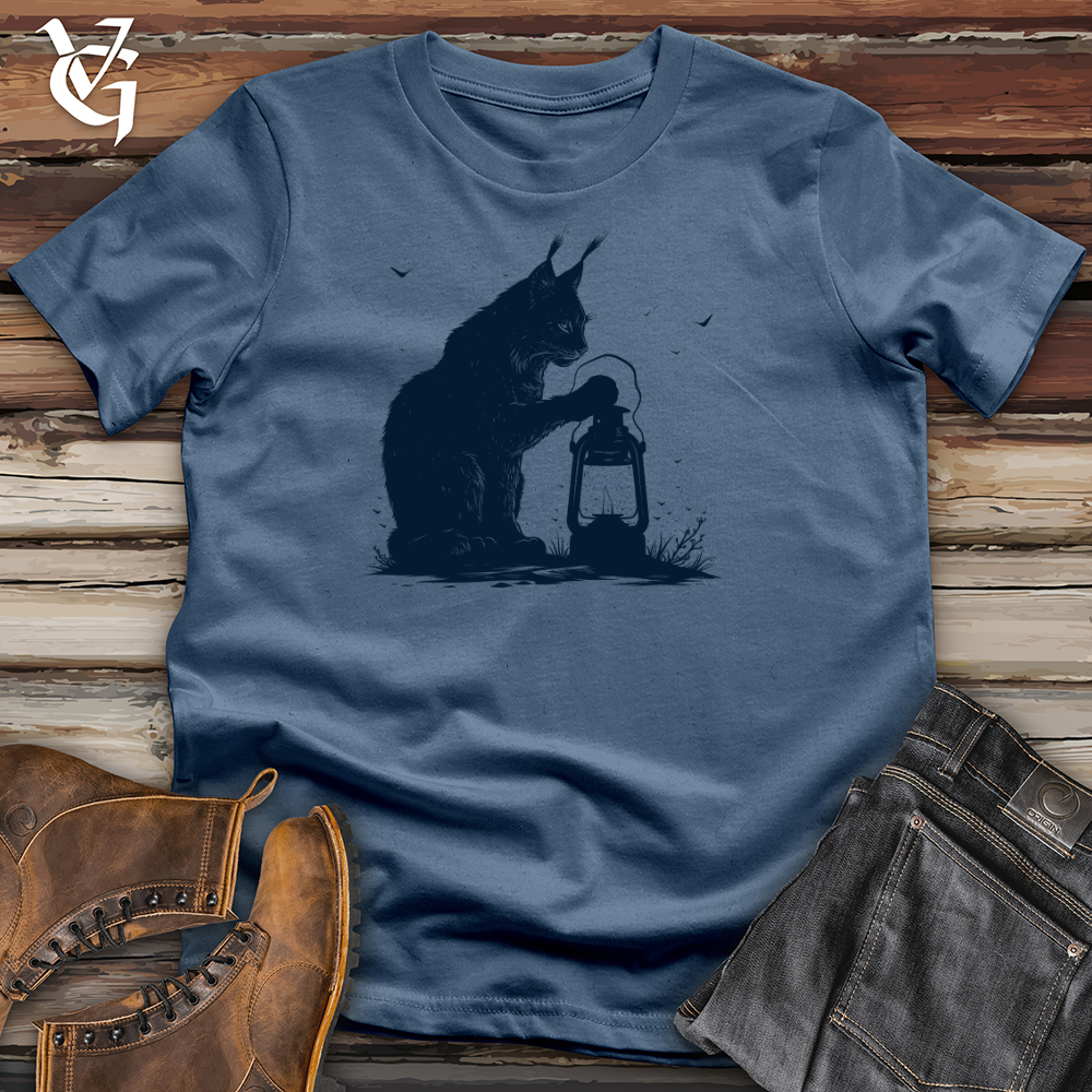 Viking Goods Lynx Lantern Guardian Cotton Tee Steel Blue / L