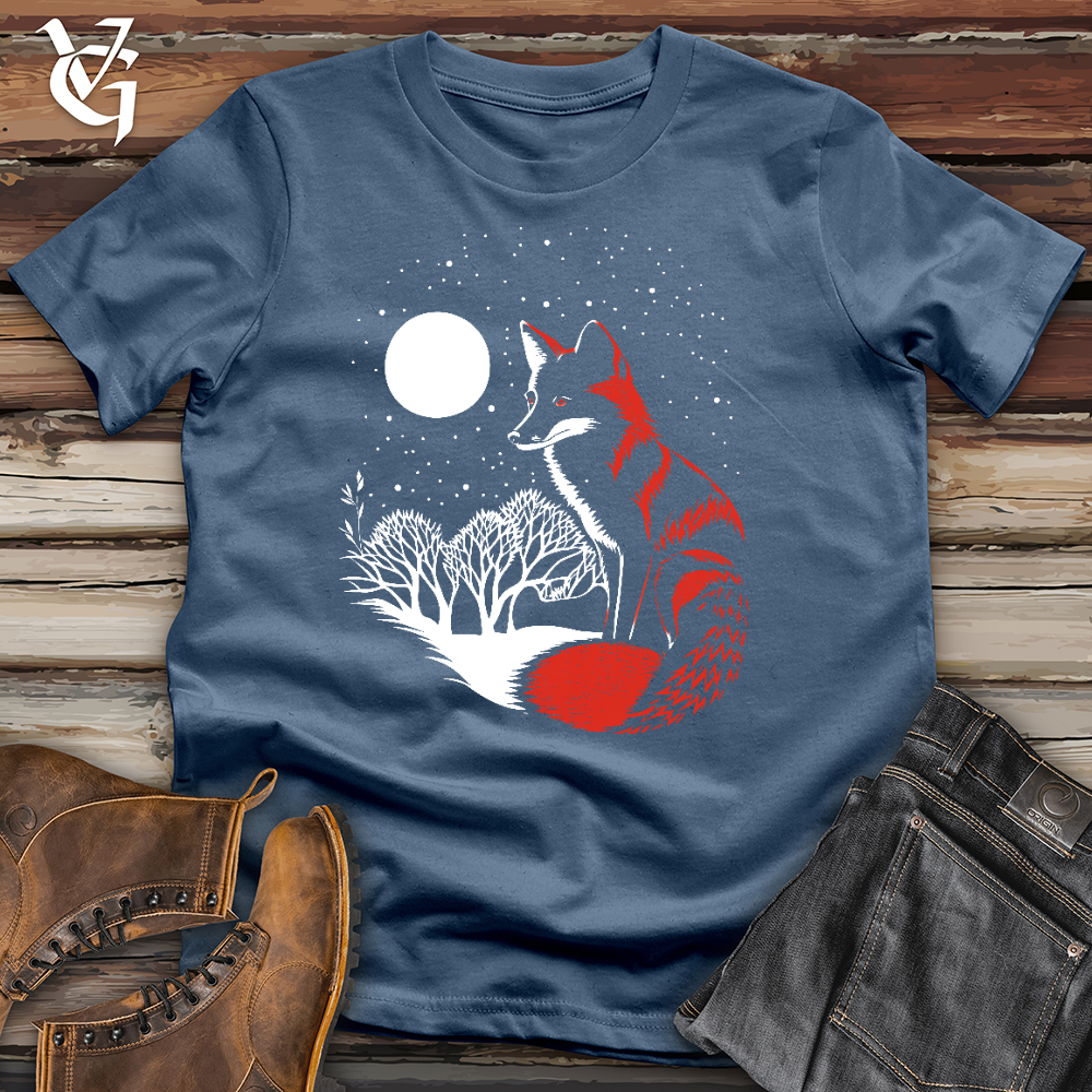 Viking Goods Moonlit Fox Cotton Tee Steel Blue / L