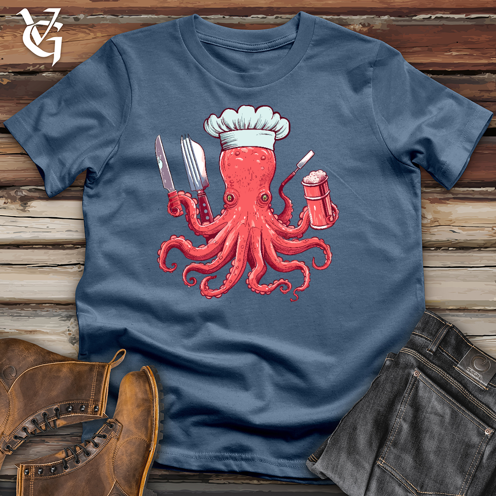 Viking Goods Octochef Cotton Tee Steel Blue / L