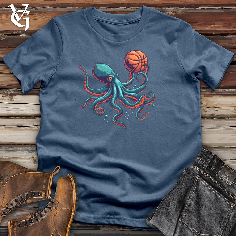 Viking Goods Octopus Basketball Dunk Cotton Tee Steel Blue / L