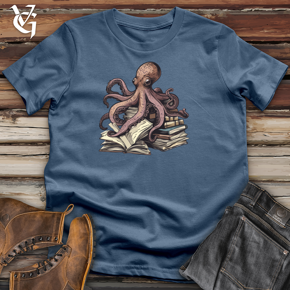 Viking Goods Octopus Book Wisdom Cotton Tee Steel Blue / L
