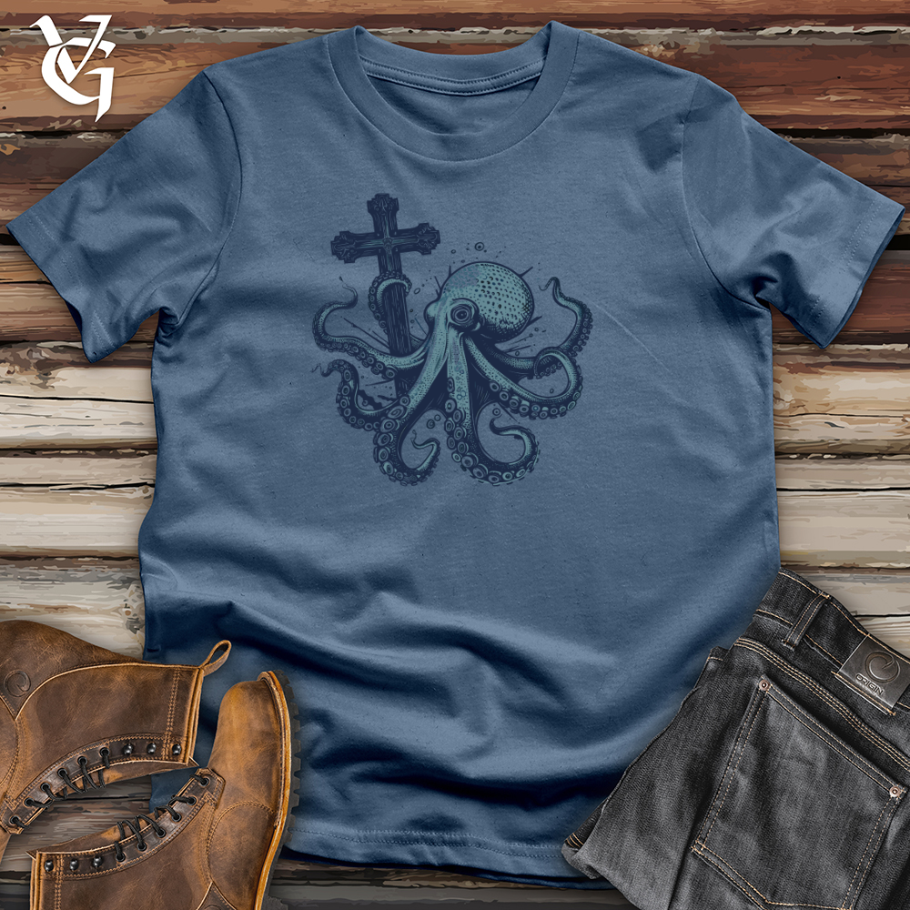 Viking Goods Octopus Cross Cotton Tee Steel Blue / L