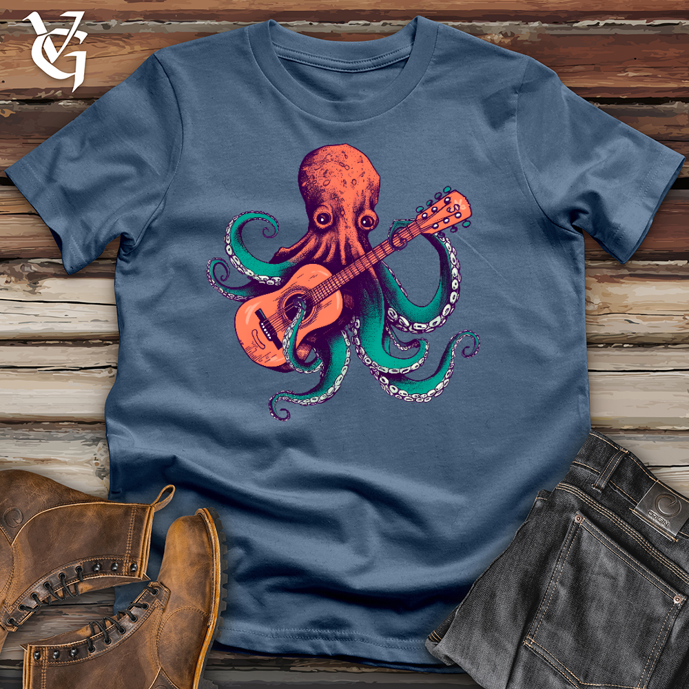 Viking Goods Octopus Guitarist Cotton Tee Steel Blue / L