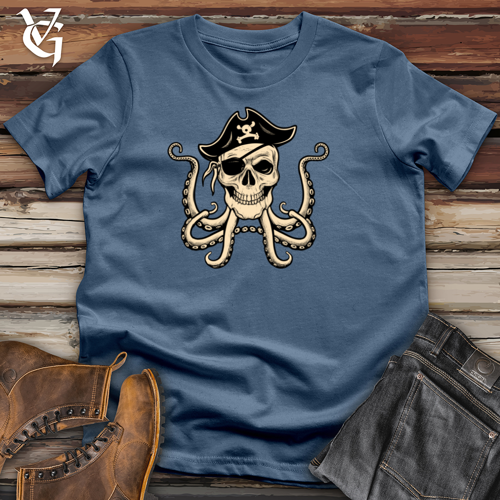 Viking Goods Octopus Pirate Cotton Tee Steel Blue / L