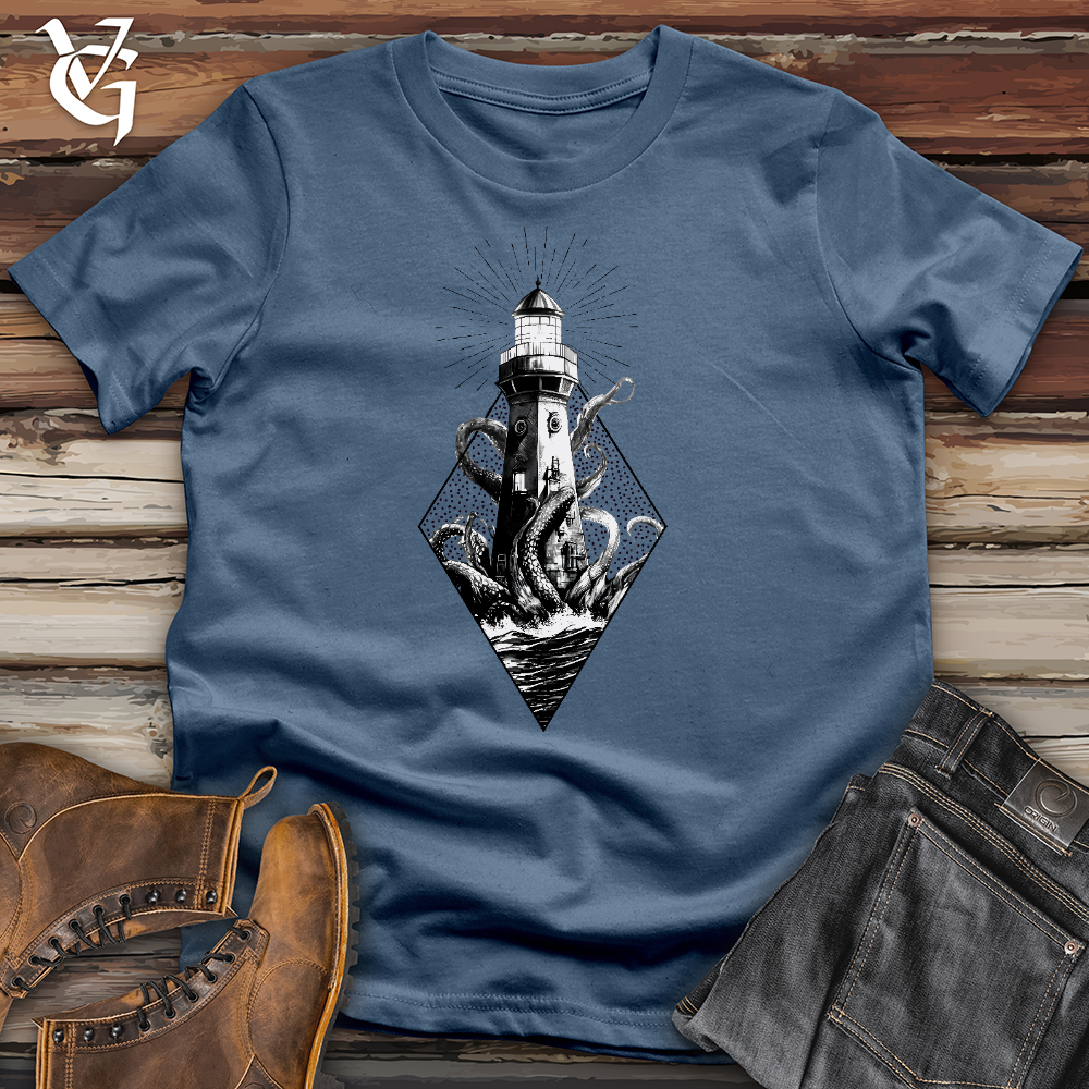 Viking Goods Octopus vs. Lighthouse Cotton Tee Steel Blue / L