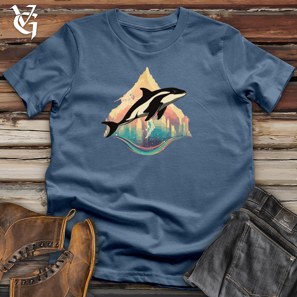 Viking Goods Orca Rainbow Leap Cotton Tee Steel Blue / L