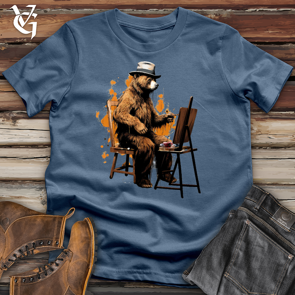 Viking Goods Painting Bear Cotton Tee Steel Blue / L