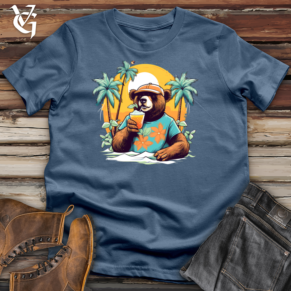 Viking Goods Paradise Bear Cotton Tee Steel Blue / L