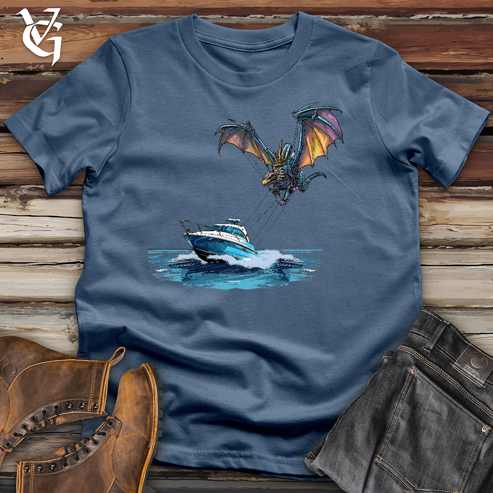 Viking Goods Parasailing Dragon Cotton Tee Steel Blue / L