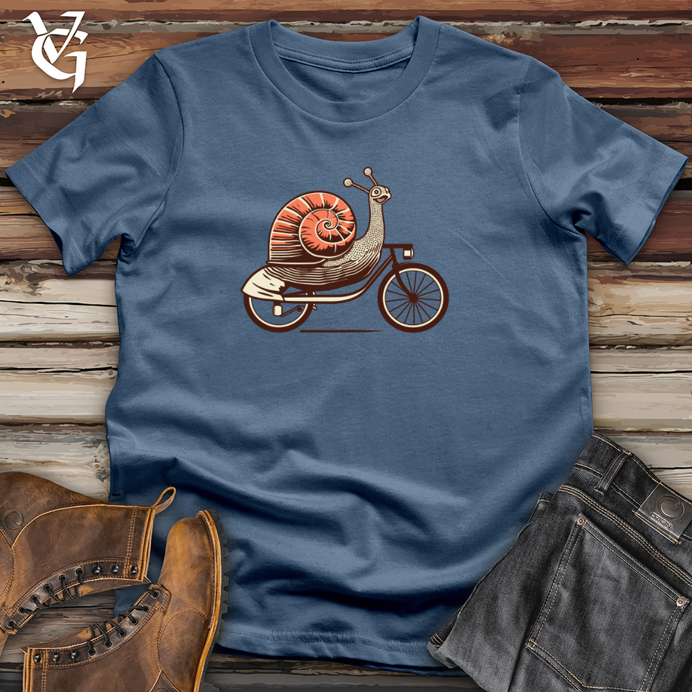 Viking Goods Pedal Powered Escargot Cotton Tee Steel Blue / L