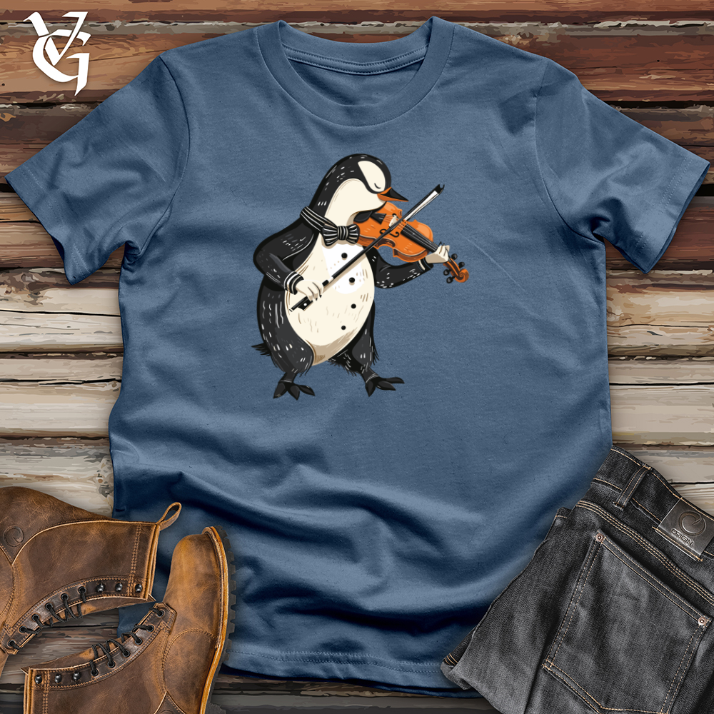 Viking Goods Penguin Violin Virtuoso Cotton Tee Steel Blue / L