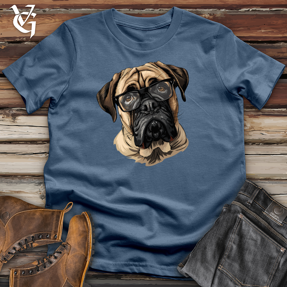 Viking Goods Pensive English Mastiff Portrait Cotton Tee Steel Blue / L
