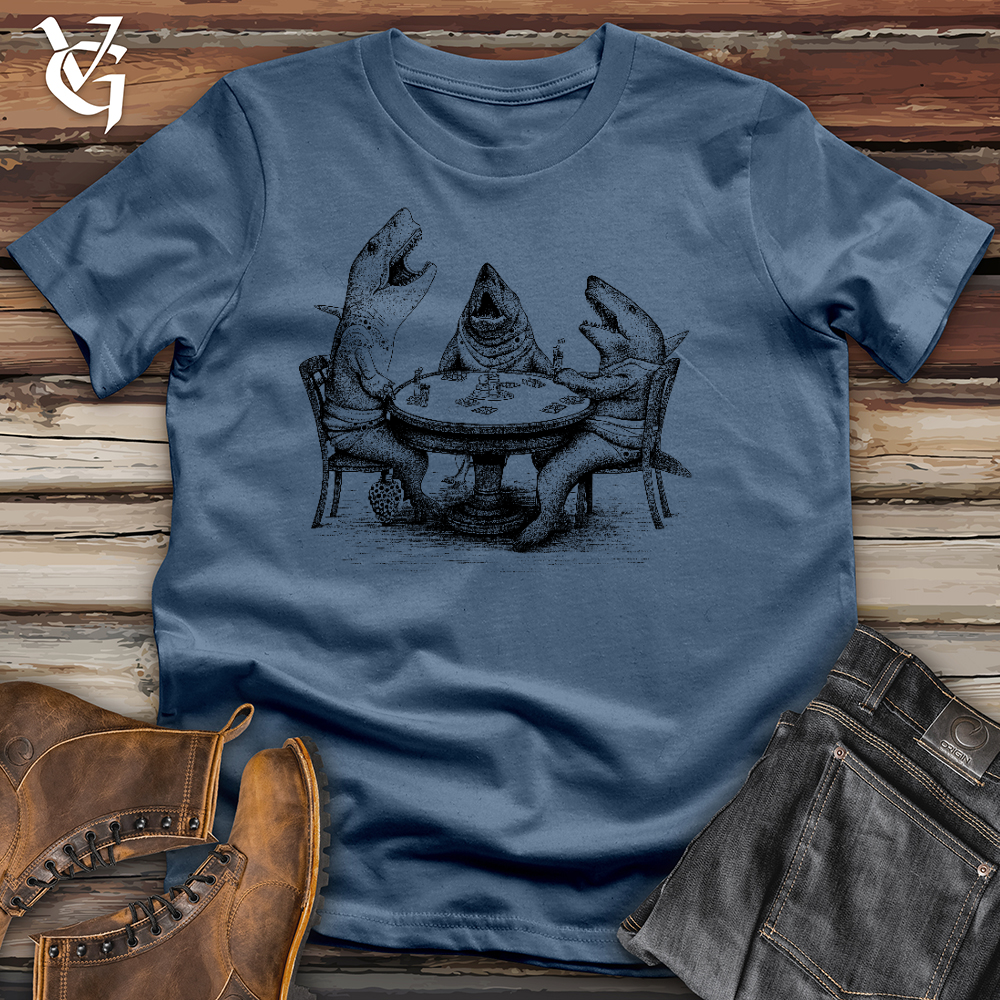 Viking Goods Poker Sharks Cotton Tee Steel Blue / L