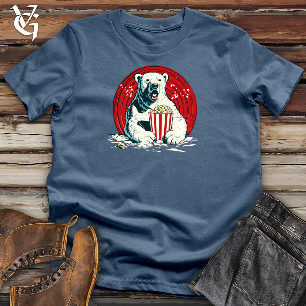 Viking Goods Popcorn Throwing Polar Fun Cotton Tee Steel Blue / L