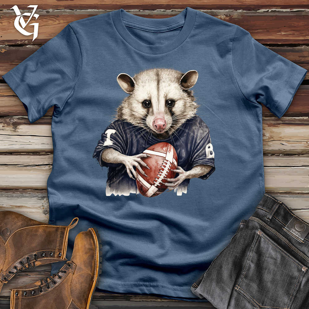 Viking Goods Possum Football Plater Cotton Tee Steel Blue / L