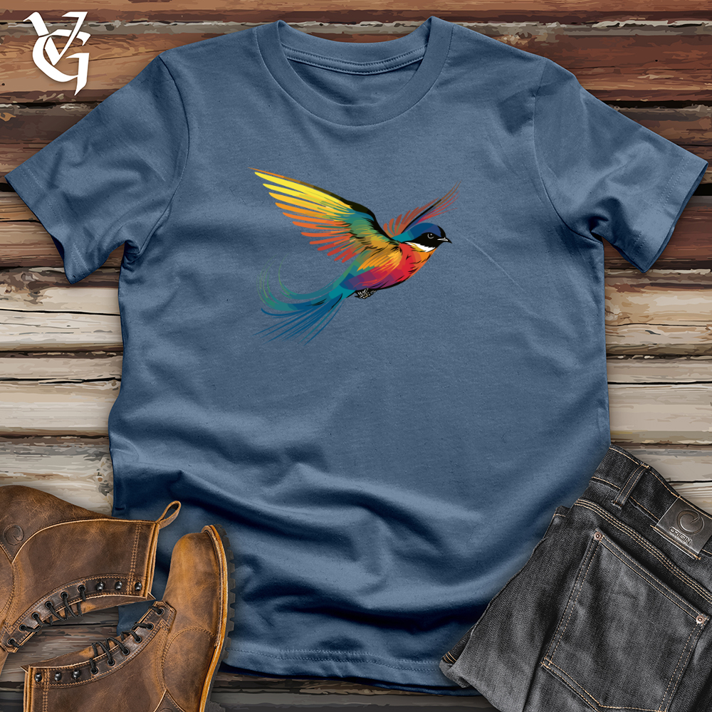 Viking Goods Prismatic Winged Swallow Cotton Tee Steel Blue / L