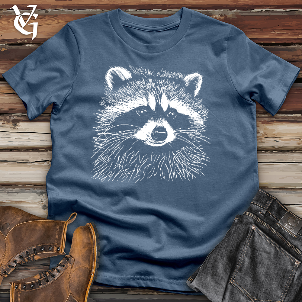 Viking Goods Raccoon Needles Cotton Tee Steel Blue / L