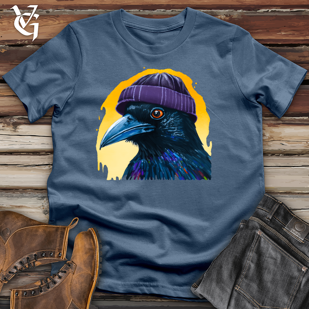 Viking Goods Raven Beanie Cotton Tee Steel Blue / L