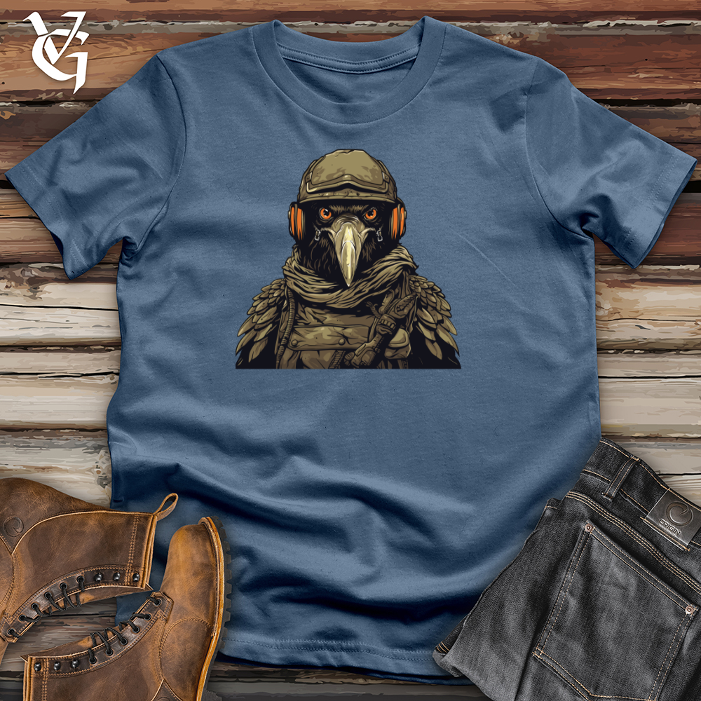 Viking Goods Raven Brigade in Helmet Valor Cotton Tee Steel Blue / L