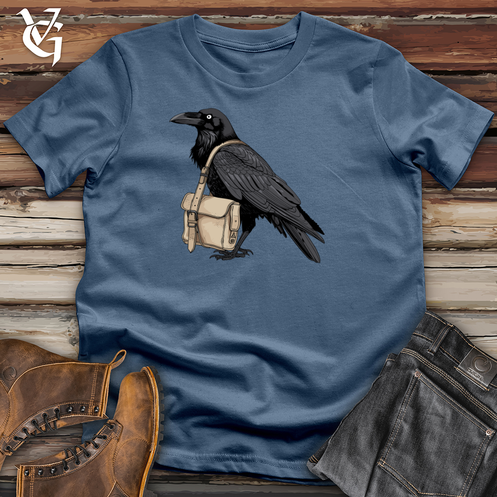 Viking Goods Raven Postal Carrier Cotton Tee Steel Blue / L