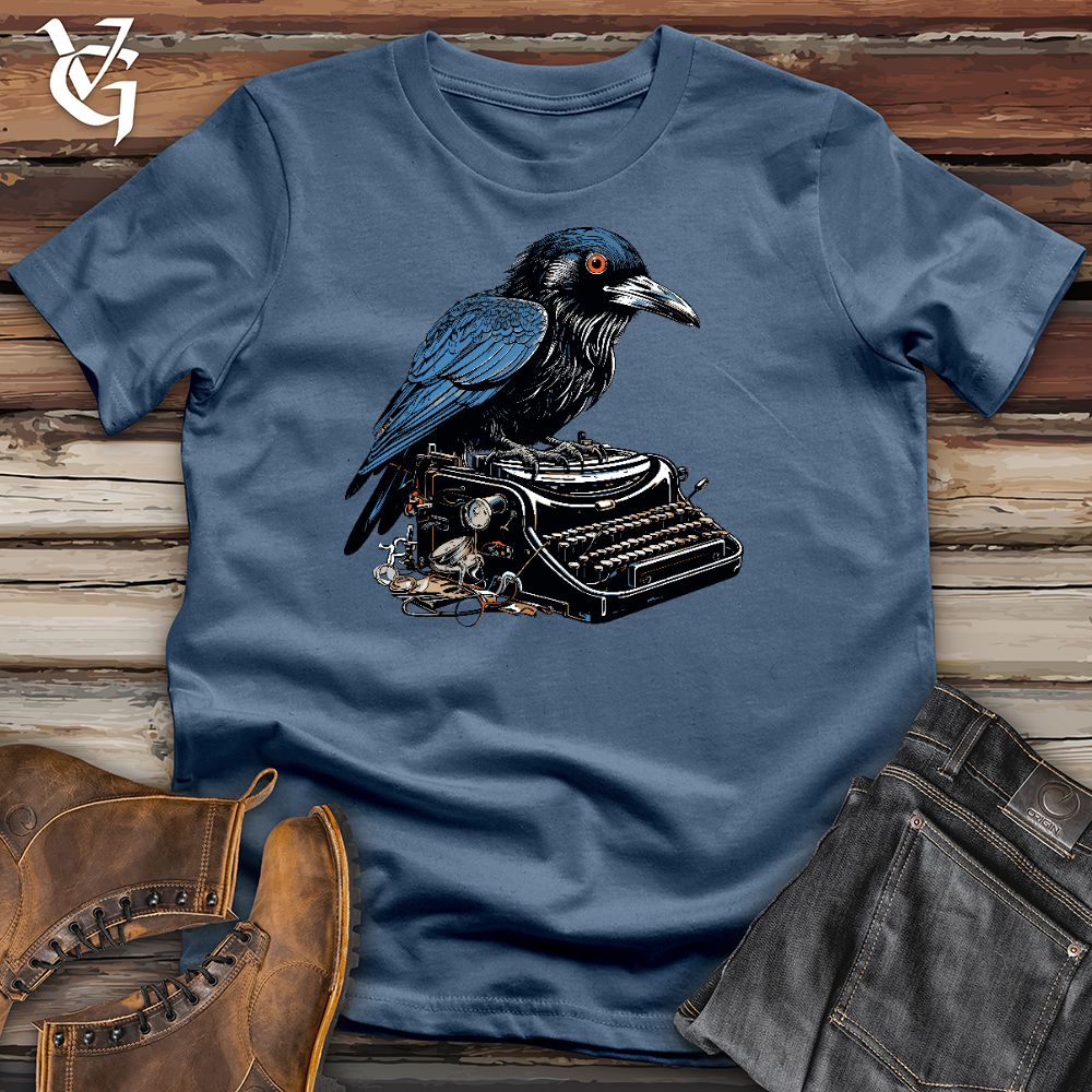 Viking Goods Raven Typewriter Cotton Tee Steel Blue / L