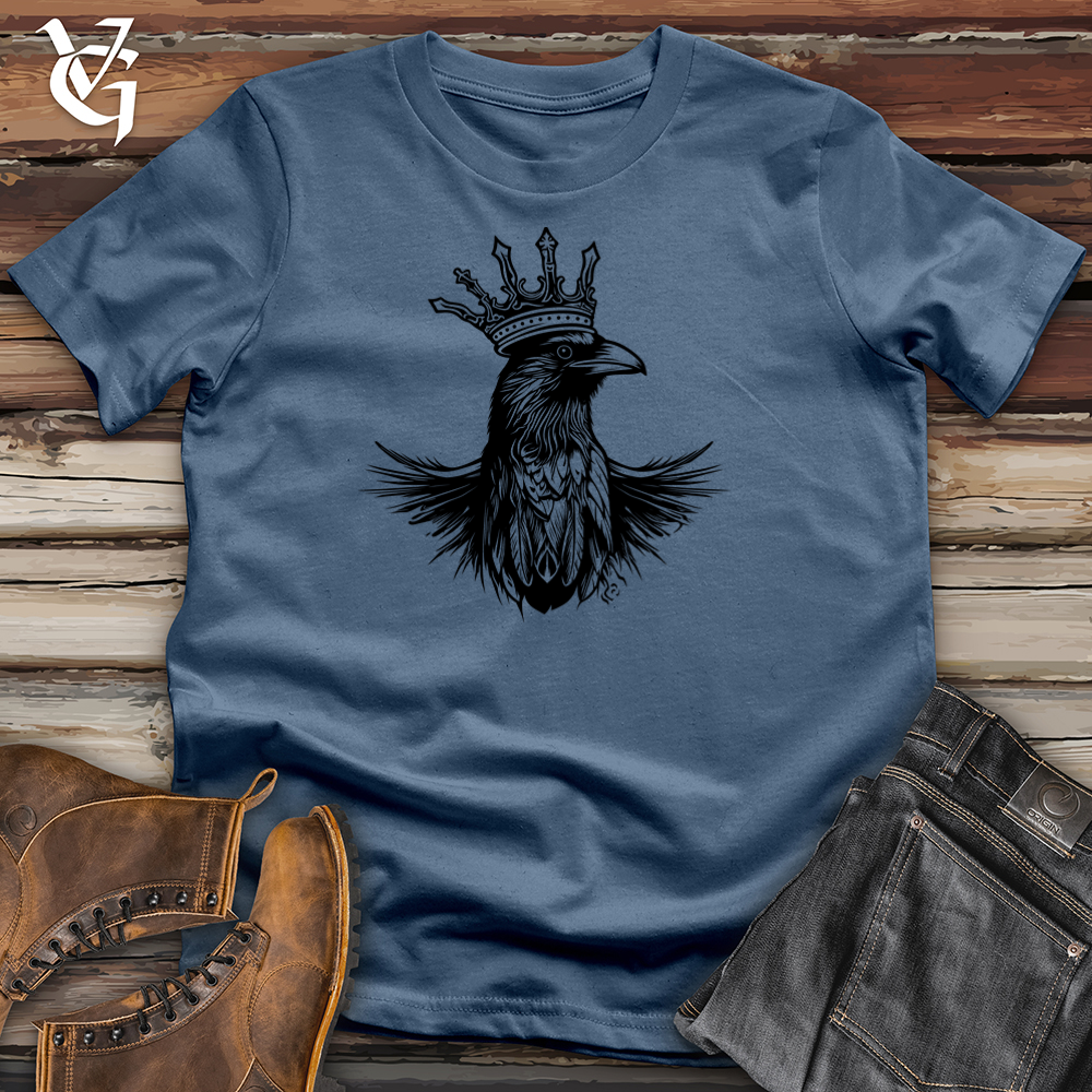 Viking Goods Regal Raven Monarchy Cotton Tee Steel Blue / L