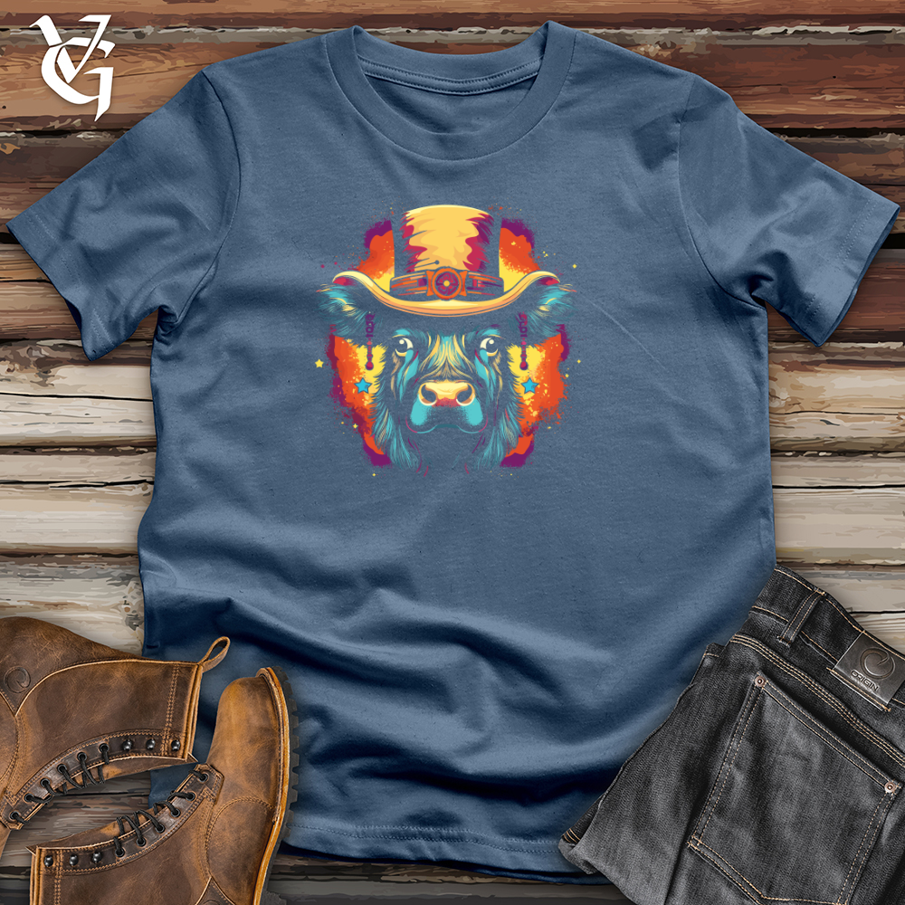 Viking Goods Retro Cosmic Top Hat Buffalo Cotton Tee Steel Blue / L