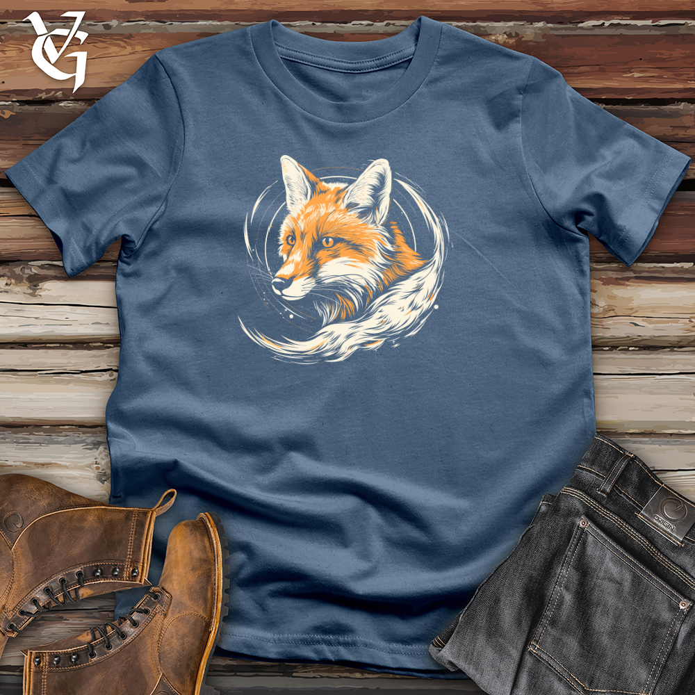 Viking Goods Retro Cosmo Fox Cotton Tee Steel Blue / L