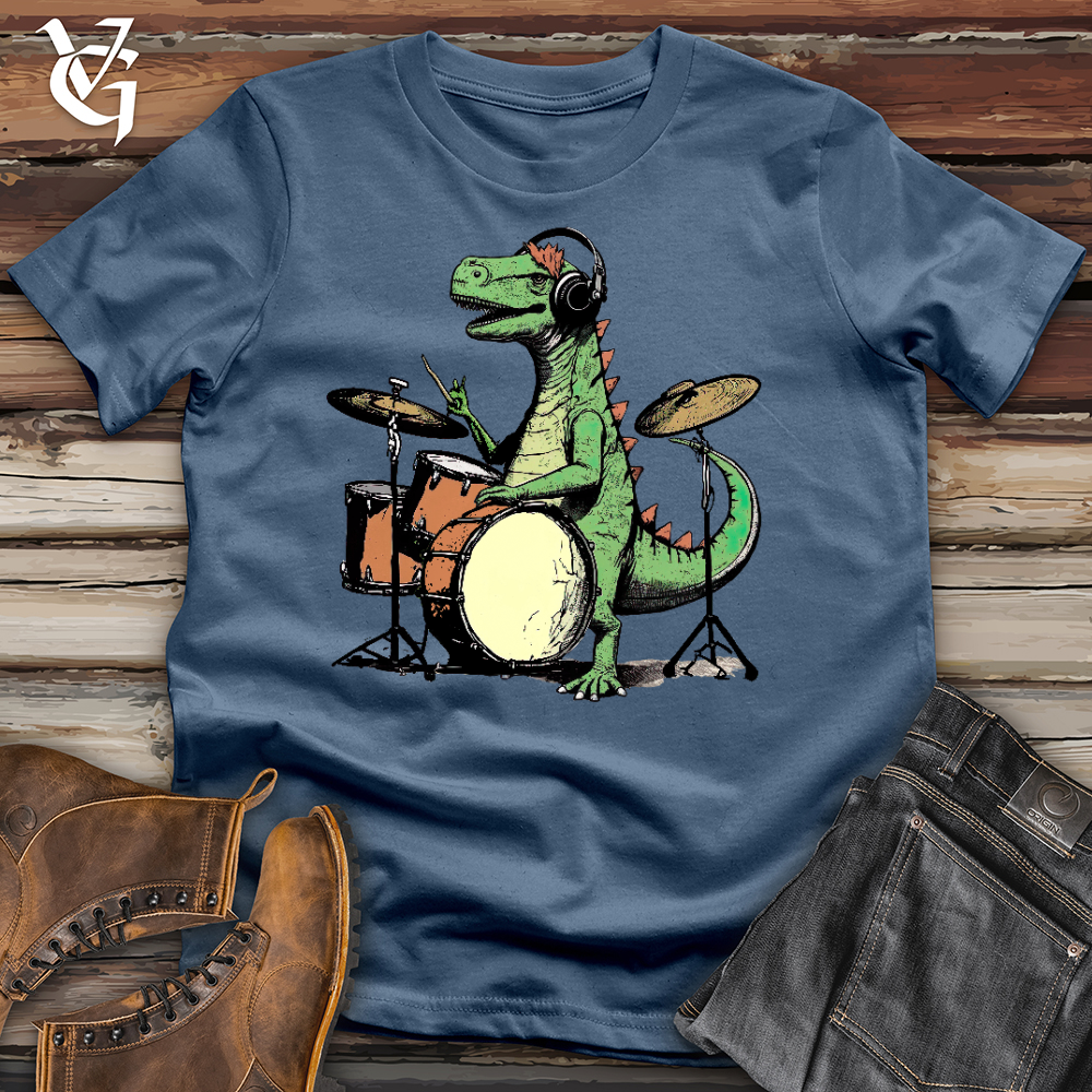 Viking Goods Rock And Roll Dino Cotton Tee Steel Blue / L