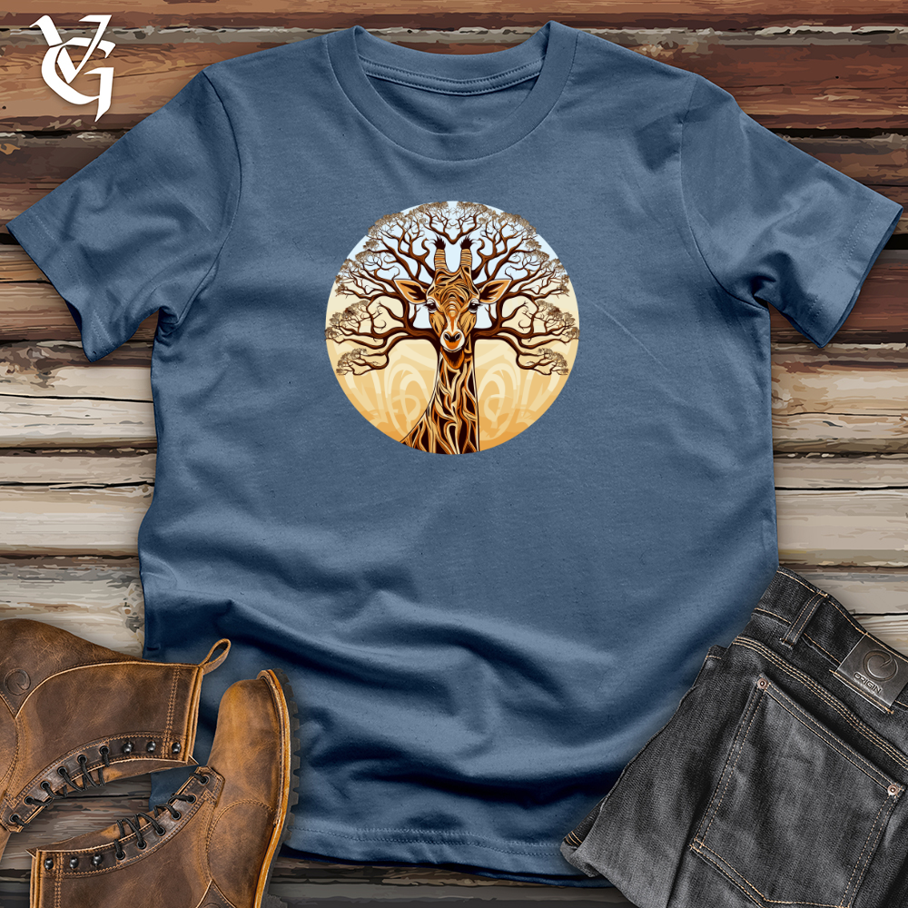 Viking Goods Safari Heights Giraffe Cotton Tee Steel Blue / L