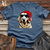 Viking Goods Santa Paws Golden Retriever Cotton Tee Steel Blue / L