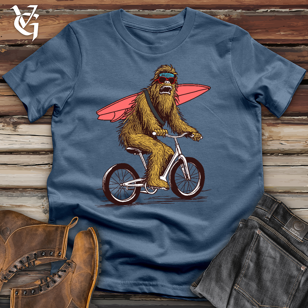 Viking Goods Sasquatch Surfer Bike Cotton Tee Steel Blue / L