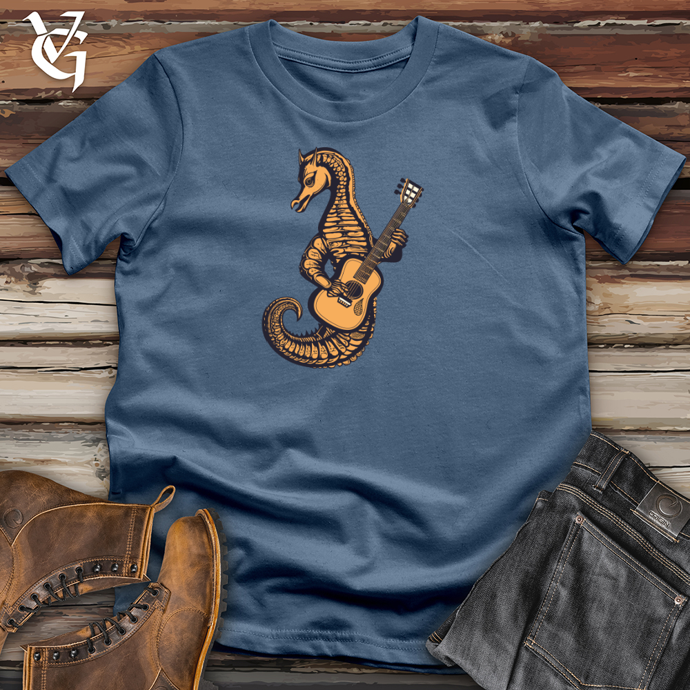 Viking Goods Seahorse Ocean Guitar Serenade Cotton Tee Ash / L