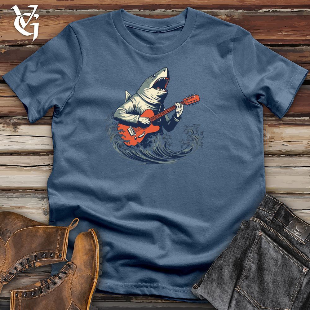 Viking Goods Shark Deep Dive Guitar Groove Cotton Tee Steel Blue / L
