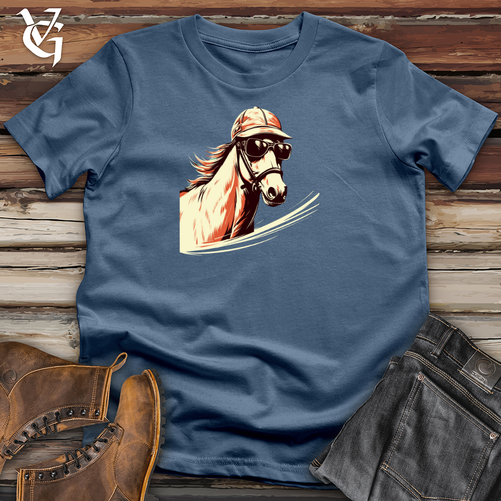 Viking Goods Shredding Stallion Style Cotton Tee Steel Blue / L