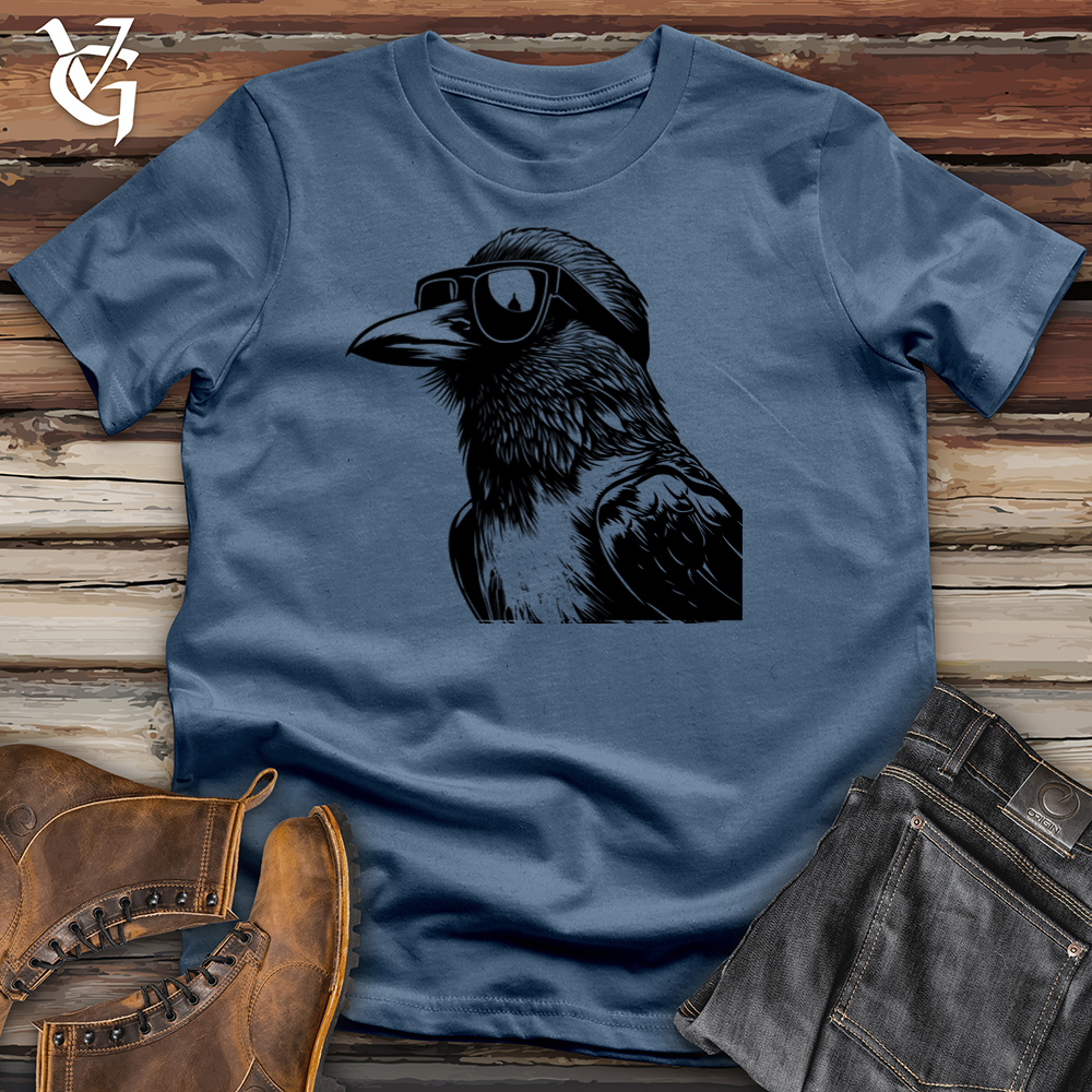 Viking Goods Skateboard Raven Attitude Cotton Tee Steel Blue / L