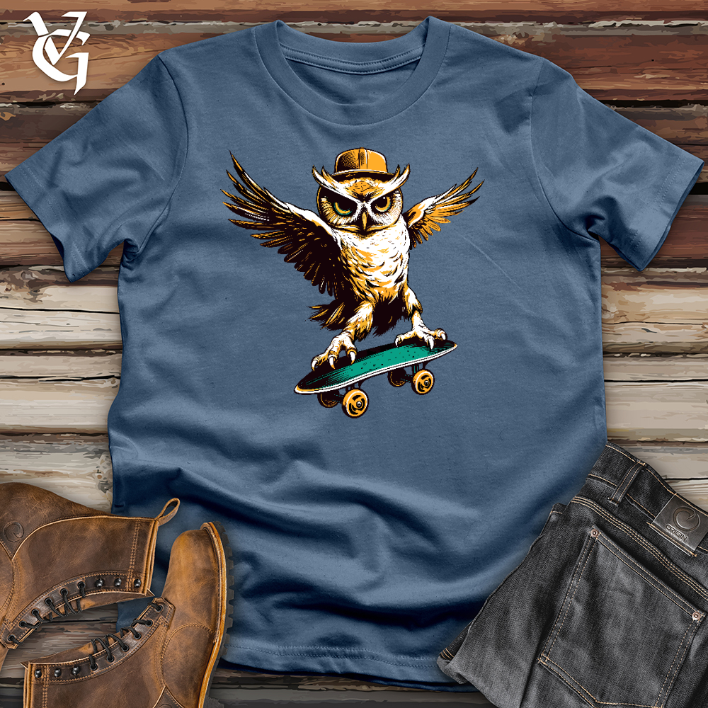 Viking Goods Skatewise Owl Cotton Tee Steel Blue / L