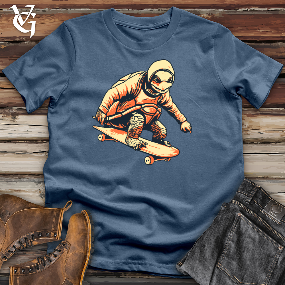 Viking Goods Skating Turtle Cotton Tee Steel Blue / L