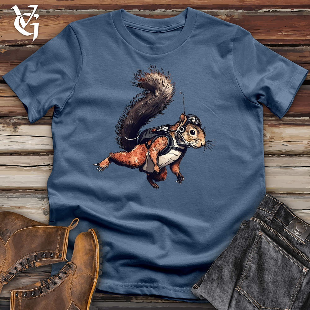 Viking Goods Skydiving Squirrel Cotton Tee Steel Blue / L