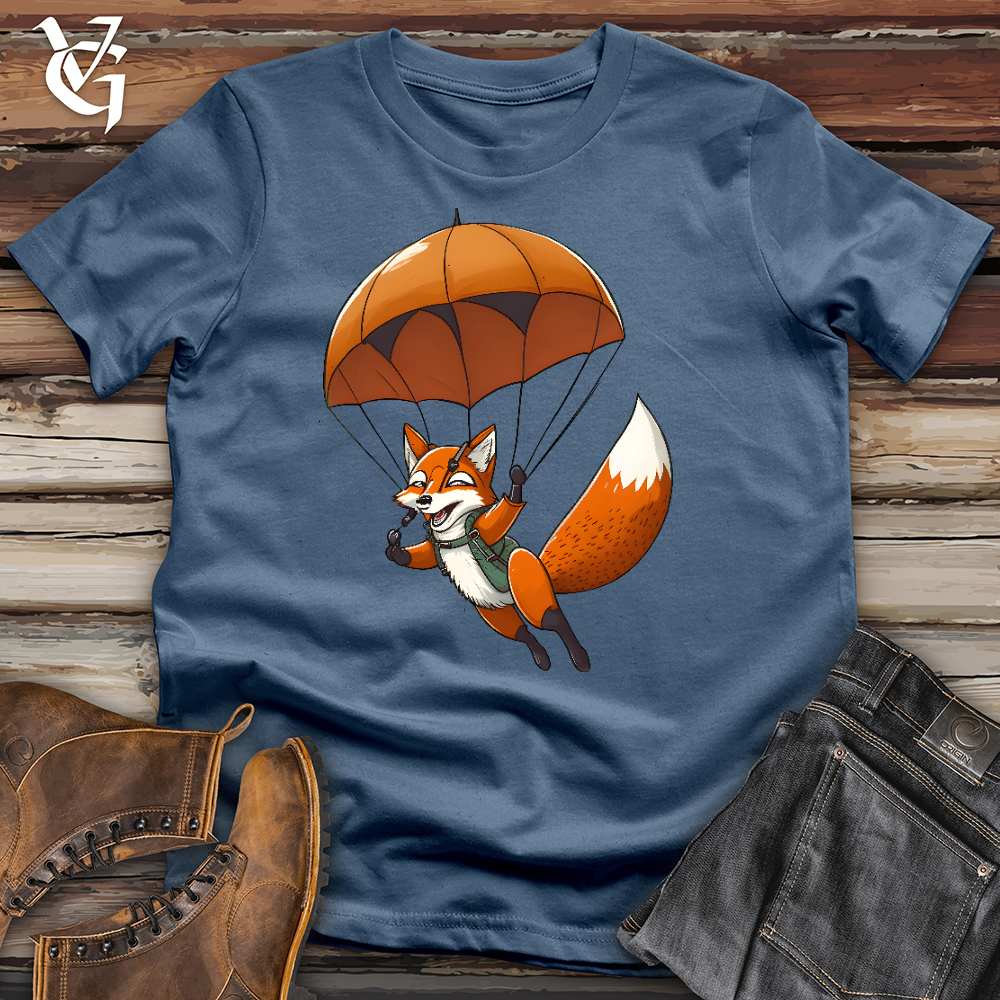 Viking Goods Skydriving Fox Cotton Tee Steel Blue / L