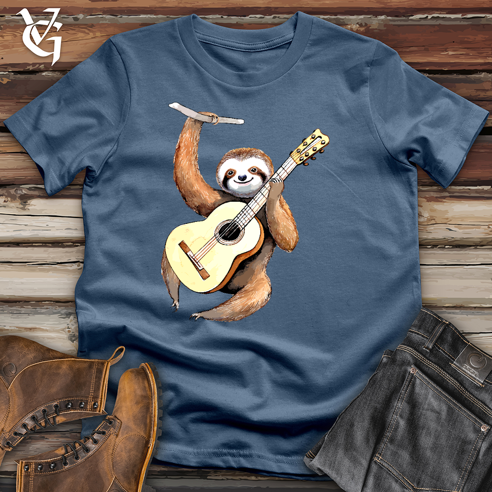 Viking Goods Sloth Guitarist Cotton Tee Steel Blue / L