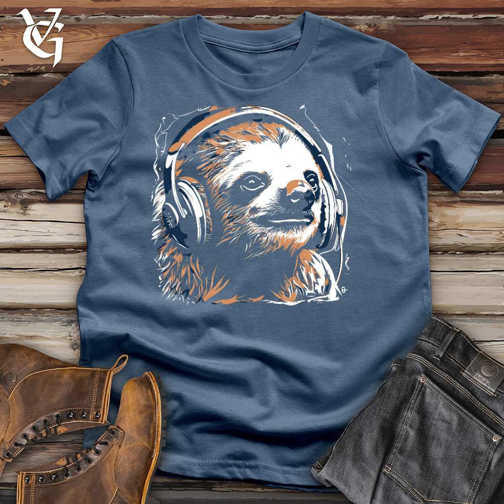 Viking Goods Sloth Studio Chillin Cotton Tee Steel Blue / L